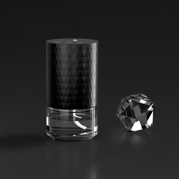 Waterless Diffuser Essential Oil 100mL Capacity Scent Air Machine for Home Aromatherapy Nebulizer Premium Metal Battery Operated 3 Mist Settings Timers Color Light AN3 Black