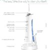 Water Dental Flosser for Teeth Cordless, Portable Oral Irrigator with 3 Modes 4 Tips, IPX7 Waterproof Rechargeable Electric Flosser for Teeth Deep Cleaning for Travel Home WF300 (Blue)