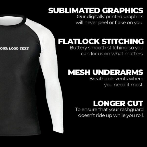 Custom Your Own Print Front & Back BJJ Foundation Rash Guard - Ranked No Gi Jiu Jitsu Rashguard