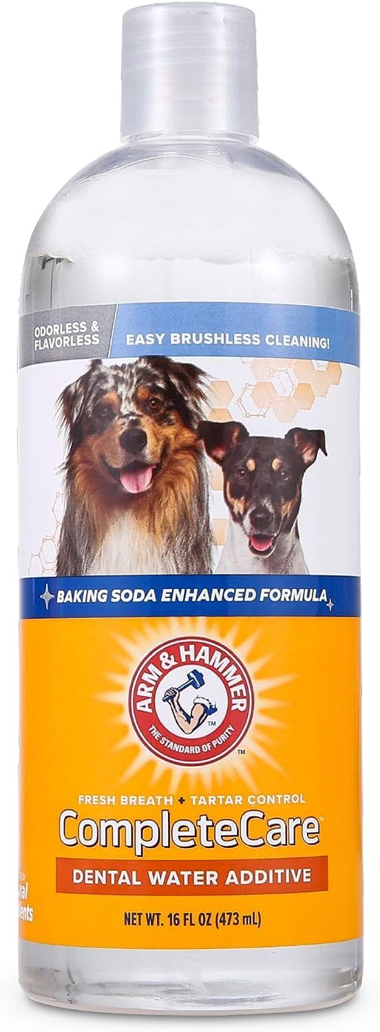 Arm & Hammer Complete Care Fresh Dental Water Additive for Dogs, 16 Fl Oz - 3 Pack - Flavorless Dog Water Additive, Dog Mouth Wash, Dog Dental Rinse, PetWater Additive, Pets Dental Care for Bad Breath