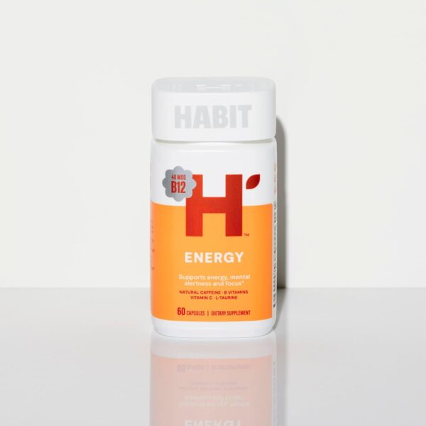 Habit Energy Supplement 2 Pack (120 Capsules) - New Look, Supports Energy, Mental Alertness and Focus, Natural Caffeine, Vitamins B & C, Green Tea Extract, Vegan, Non-GMO