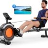 Dripex Rowing Machines for Home Use, Rowing Machine Max 350 LBS, Magnetic Rower with 16 Levels of Workout Resistance, Dual Slide Rail, Bluetooth App Supported, LCD Monitor,Row Machine for Gym Exercise
