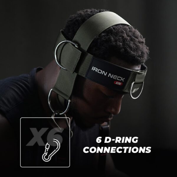 Iron Neck Harness Alpha, Versatile Neck Exerciser, Strengthener and Trainer with Adjustable Head and Chin Strap, Portable Head Harness for Weight Lifting, Home and Gym Use