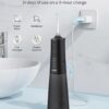 Water Flosser, Cordless Water Dental Flosser, 9 Jet Tips 5 Modes 300ML IPX7 Waterproof, Portable Rechargeable Oral Irrigator for Home Travel - Gums, Orthodontic, Braces Care - Black