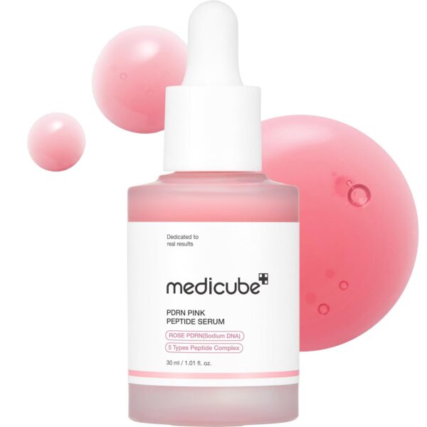 medicube PDRN Pink Peptide Serum, Pink glow serum, Peptide, Niacinamide, Hydrating & Moisturizing & Firming, Uneven Skin Tone, Korean Skincare | 1.01 fl.oz. (1.01 fl.oz., Rose PDRN (Vegan))