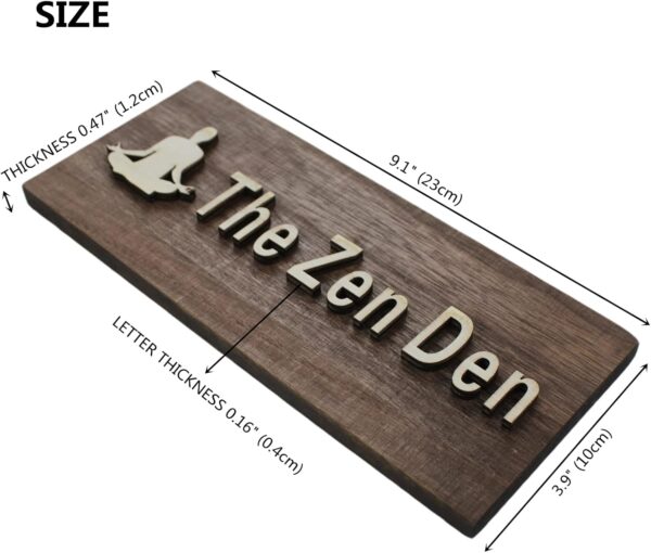 The Zen Den signs Room Decor Meditation in Progress Wall Hanging Sign,Inspirational Wooden Door Plaque for Yoga Studio Bedroom Decoration (Brown)