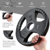 SPART Weight Plate 2-Inch Rubber Coated Olympic Grip Plate for Barbell,Solid Cast Iron Weight Plates in Pairs or Single for Strength Training,Weightlifting,Crossfit,Home Gym(5LB/10LB/25LB/35LB/45LB)