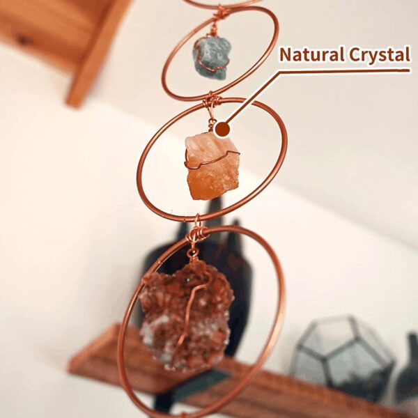7 Crystal Gemstone Wall Hanger Decor, Large Raw Chakra Crystal Gemstones, Window Meditation Hanging Ornament, Home Decorations for Yoga Meditaion, Gifts for Christmas Ornaments/Birthday (1PC)