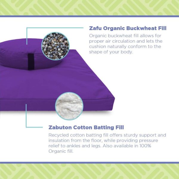 MEDITATION CUSHION SET - Zafu and Zabuton Meditation Pillows for Sitting on Floor, Yoga Cushion, Hemp Yoga Pillow, Zen Kneeling Prayer Pad- MADE IN USA - Round or Oval