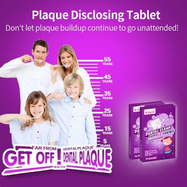 61PhMPpwe6L._AC_SL1000_.jpg Dental Plaque Disclosing Tablets for Kids & Adults - Showing Plaque by Changing Color - Helps Teach Brushing Habits for Clean Teeth - 36 Count