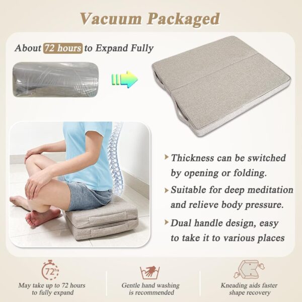Meditation Floor Cushion for Yoga Adults Square Floor Pillows Seating Large Meditation Cushion Yoga Pillows for Sitting on Floor Meditation Pillow Mat Outdoor Rectangle Floor Sitting Cushion