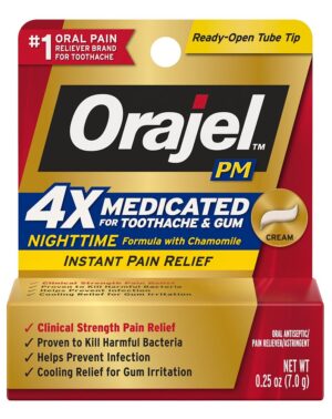 Orajel Maximum Strength Nighttime Toothache Pain Relief Cream - 0.25 Oz