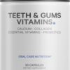 Codeage Teeth & Gums Vitamins + Oral Probiotics Supplement for Mouth - Whole Food Calcium, Collagen, Potassium, Vitamin C, D3, K2, Zinc – Oral Care & Dental Multivitamin Supplements - 90 Capsules