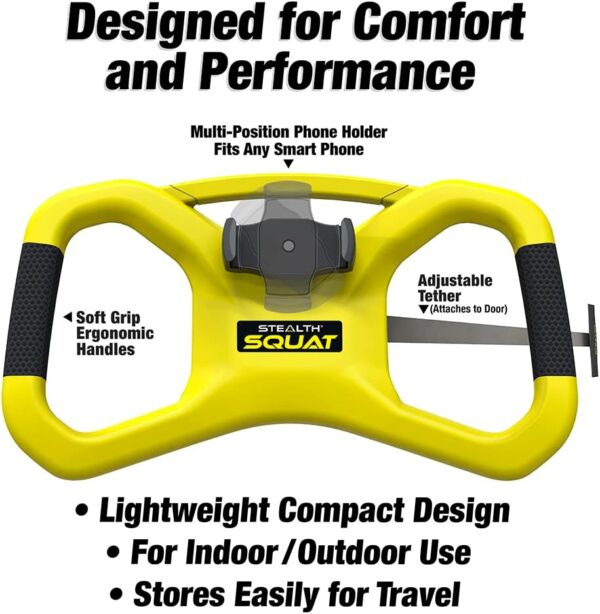 61Pz6GPxcwL._AC_SL1000_.jpg STEALTH Squat Trainer - Home Fitness Equipment & Full Body Workout - Get Lean Sculpted Legs & Glutes Playing Games on Your Phone - Fun Games to Help You Lose Weight - Train Legs, Butt, and Thighs