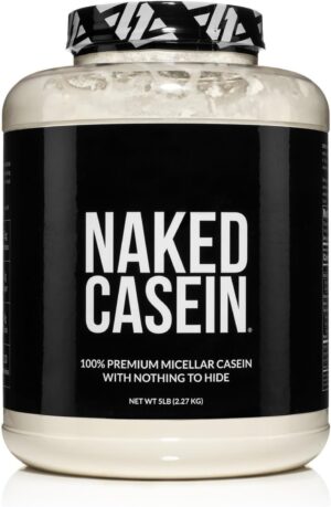 Naked Casein - 5Lb Micellar Casein Protein Powder - Bulk, GMO-Free, Gluten Free, Soy Free, Preservative Free - Stimulate Muscle Growth - Enhance Recovery - 76 Servings