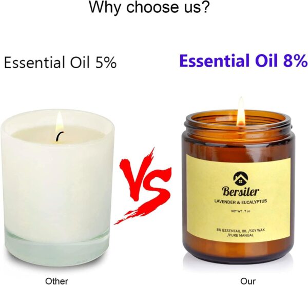 Aromatherapy Candles, Scented Candles, 7OZ Lavender Eucalyptus Candles Stress Relief and Relax for Home & Bedroom Gift for Women Birthday Christmas, Soy Wax Candle