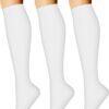 CHARMKING 3 Pairs Open Toe Compression Socks for Women & Men Circulation 15-20 mmHg is Best Support for All Day Wear