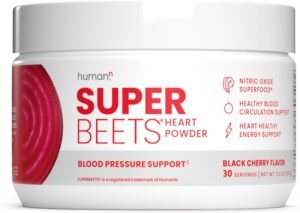 humanN SuperBeets Beet Root Powder - Non-GMO Beetroot Superfood - Nitric Oxide Supplement for Heart Health, Circulation & Blood Pressure Support - Black Cherry, 30 Servings