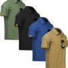 ZITY 4 Pack Mens Polo Shirt Short Sleeve Sports Golf Tennis T-Shirt Athletic Collared Tactical Shirts