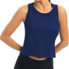ICTIVE Workout Crop Tops for Women Yoga Cross Sleeveless Gym Mesh Back Running Tank Muscle Shirts