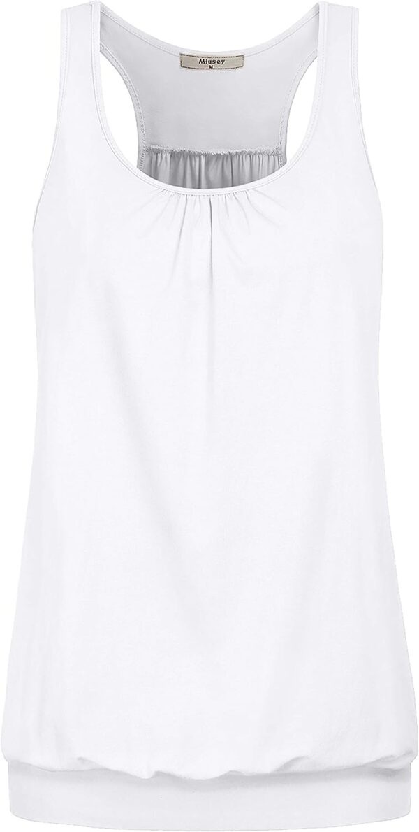 Miusey Womens Sleeveless Round Neck Loose Fit Racerback Yoga Tank Top