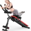 Bigzzia Ab Machine, Ab Workout Equipment Machine for Stomach Workout Foldable Abdominal Trainer for Home Gym Adjustable Ab Exercise Bench Crunch Machine for Core Abdomen