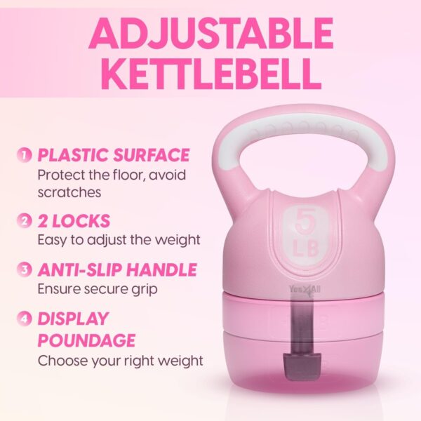 Yes4All Kettlebell Sets - Adjustable Kettlebell Set for Strength Training - Kettlebells Adjustable Weight for Versatile Workouts