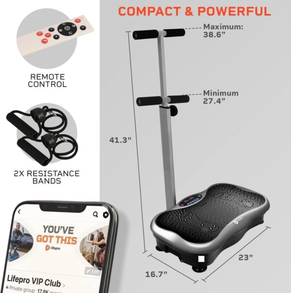 61QzEhBYAL._AC_SL1500_.jpg Lifepro Vibration Plate Exercise Machine with Magnetic Acupoints - Full Body Vibration Platform for Beginners and Recovery - Ideal for Lymphatic Drainage Muscle Toning and Overall Fitness