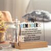 Inspirational Motivational Gifts Employee Appreciation Gifts Little Reminders You are Enough Clear Desk Decorative Sign Acrylic Sign With Wooden Stand for Office Desk Table Shelf
