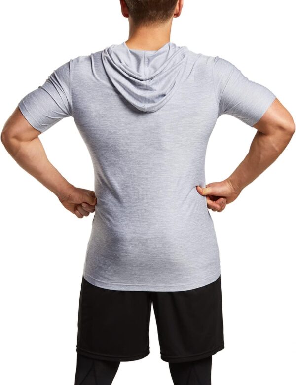 TSLA 3 Pack Men's Short Sleeve Pullover Hoodies, Dry Fit Running Workout Shirts, Athletic Fitness & Gym Shirt