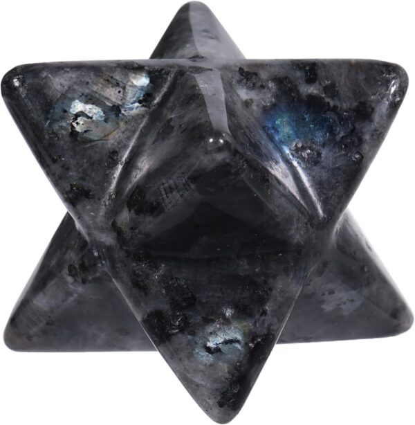Natural Labradorite Merkaba Crystal Protection Sacred Meditation Energy Generator Healing Chakra Six-Pointed Star 1 Inch