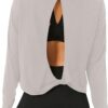 Bestisun Long Sleeve Workout Shirts Yoga Dance Tops Open Back Athletic Clothes for Women