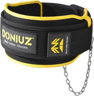 Weight Lifting Belt 2-in-1 Weightlifting & Dip Belt Self-locking Weight Belt With Iron Chain Multi-Functional Lifting Belt, Squat Belt, For Weight Training