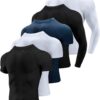 Niksa Men's Compression Shirts, Short Sleeve Athletic Compression Tops Dry Workout T Shirt, Rash Guard Base Layer Undershirt