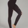 DIBAOLONG Womens High Waist Yoga Pants Cutout Ripped Tummy Control Workout Running Yoga Skinny Leggings