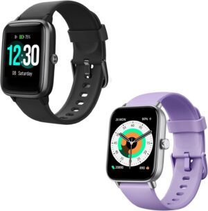 Fitpolo Smart Watch 1.8" Touchscreen Fitness Tracker Watches Blood Oxygen Heart Rate Monitor,Calls,Alexa Built-in, Sleep Calorie Step Counter Waterproof Activity Trackers for Android iPhone