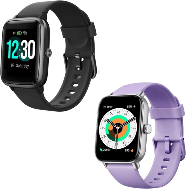 Fitpolo Smart Watch 1.8" Touchscreen Fitness Tracker Watches Blood Oxygen Heart Rate Monitor,Calls,Alexa Built-in, Sleep Calorie Step Counter Waterproof Activity Trackers for Android iPhone