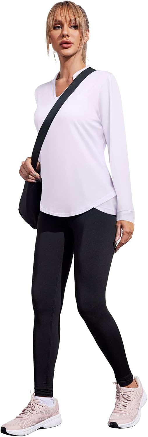 COOrun Workout Shirts for Women Long Sleeve Yoga Tops Casual Hiking Tee Shirt Athletic Breathable Top Quick Dry