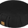 Round Zafu Meditation Cushion, D=15" H=5.5" Zabuton Meditation Pillow, Yoga Bolster/Pillow, Floor seat, Zippered Organic Cotton Cover, Natural Buckwheat, Kneeling Pillow - Grey