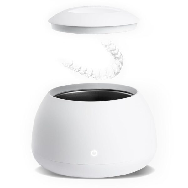 Zima Dental Pod | Arctic White | Ultrasonic Retainer Cleaner Machine | Aligner, Nightguard, Mouth Guard, Denture Cleaner | Oral Dental Care FSA HSA Approved