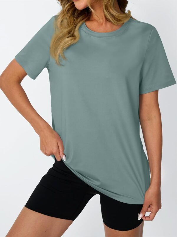 AUTOMET Women's Workout Tops Short Sleeve Gym Shirts Summer Athletic Yoga Tshirts Loose Fit Casual Clothes 2025