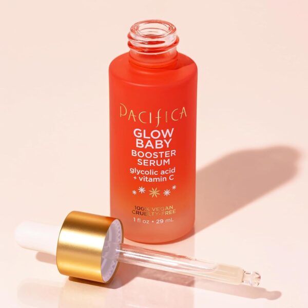 Pacifica Beauty, Glow Baby Booster Serum For Face, Vitamin C and Glycolic Acid, Brightens and Supports, For All Skin Types, Fragrance Free, Clean Skin Care, Vegan & Cruelty Free , 1 Fl Oz