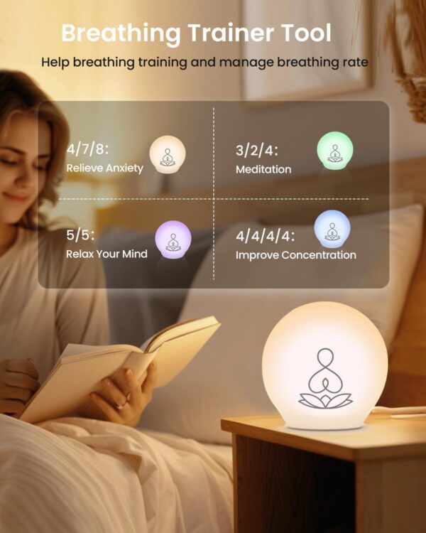 Syrinx Breathing Light Therapy Lamp - for Stress Relief & Relaxation LED Meditation Light with Breathing Guide for Focus & Deep Breathing Exercises