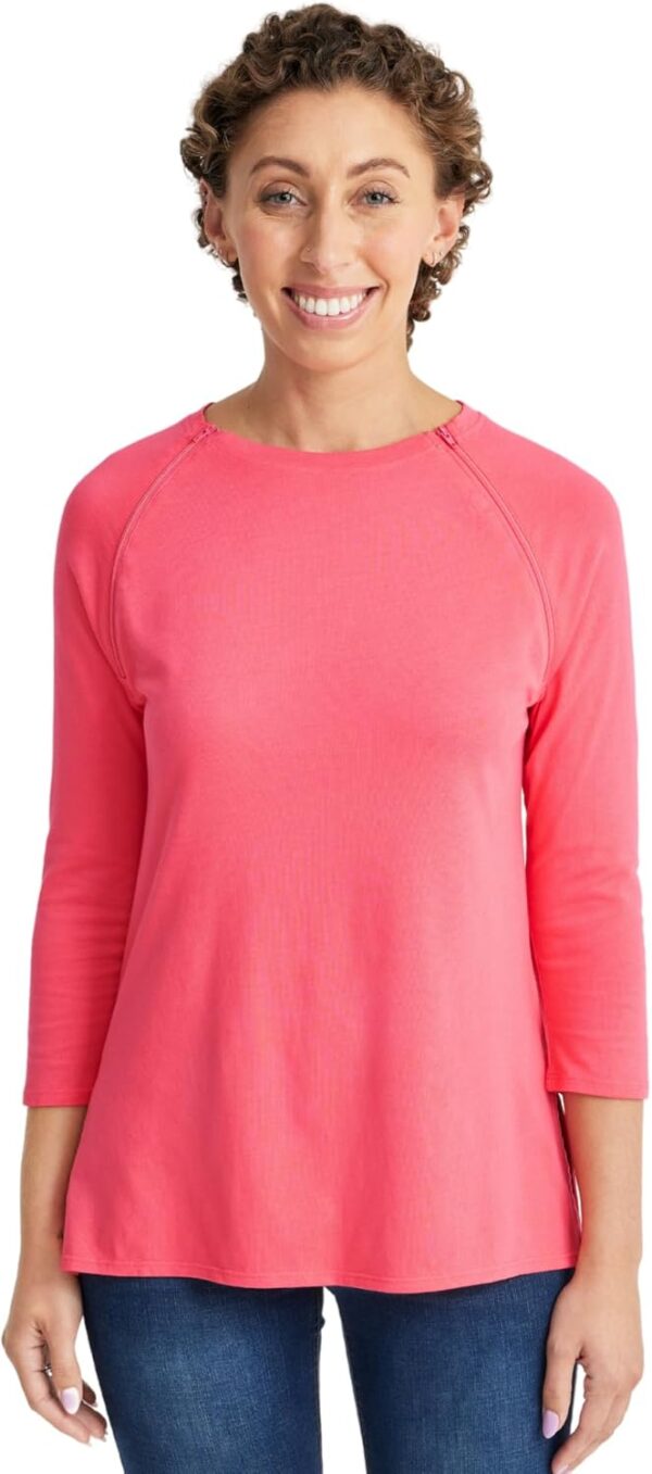 Care+Wear Women’s Long-Sleeve Chest Port Access Shirt – Women’s Long-Sleeve Shirt with Port Access for Central Line