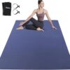 Large Yoga Mat for Men and Women 1/4 & 2/5 Inch Extra Thick TPE Fitness Mat for Home Gym Workout, Non-Slip, Eco Friendly Exercise Mat for Yoga, Pilates, Stretching, Meditation
