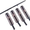 Spreader Bar Heavy Duty Stainless Steel Expandable Black Bar Home Gym with 4pcs Furry Purple Adjustable Strap,Sports Aid Training Fitness Gear Pilates Aid Kit,Yoga Set (Black+Rose-Gold PU Kit)