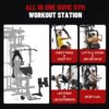 All in One Home Gym System Workout Station, Multi-Function Smithe Machine Power Cage with Cable Crossover System, Tripe-Sided Independent Load Posts, Functional Trainer for Full Body Training