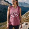 Women Hiking Mountain Shirt Nature Sunrise Graphic Printed Hiking T Shirt Summer Short Sleeve Workout Tee top