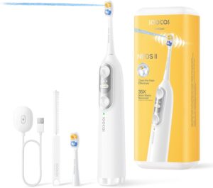 Soocas NEOS II - Electric Toothbrush with Water Flosser, Sonic Electric Toothbrush for Adults, Water Flosser for Teeth, Portable Cordless Oral Irrigator, 100% Plaque Removal, Pearl White