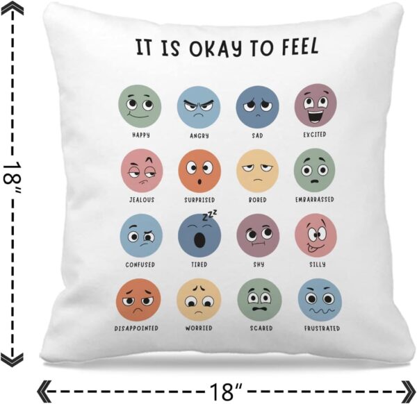 Nogrit Classroom Calming Corner Decor Calm Down Corner Supplies Counseling Office Must Haves Throw Pillow Cover 18X18, Mental Health Decor for Therapy Office Decor Must Haves Therapist Gifts